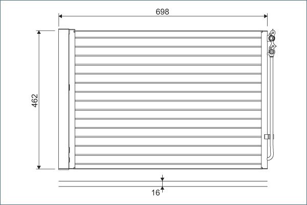 Valeo Air Conditioning Condenser Parallel Flow (Subcooled) Inlet Pad Outlet Pad 814410