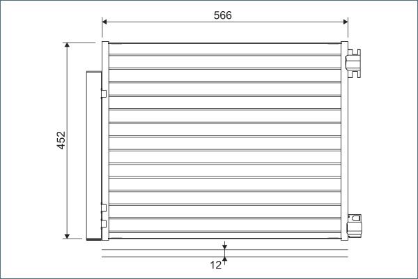 Valeo Air Conditioning Condenser Parallel Flow (Subcooled) Inlet Pad Outlet Pad 822569