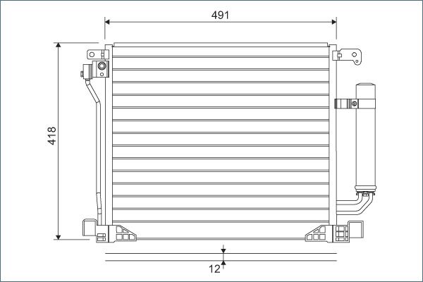 Valeo Air Conditioning Condenser Parallel Flow Inlet Pad Outlet Pad 822587