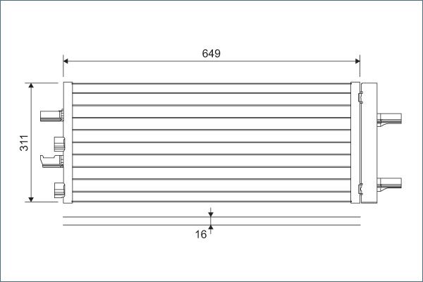Valeo Air Conditioning Condenser Parallel Flow (Subcooled) Inlet Pad Outlet Pad 822615