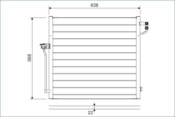 Valeo Air Conditioning Condenser Parallel Flow Inlet Pad Outlet Pad 822623