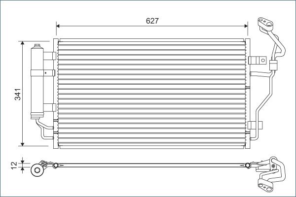 Valeo Air Conditioning Condenser Parallel Flow Inlet Pad Outlet Pad 822632