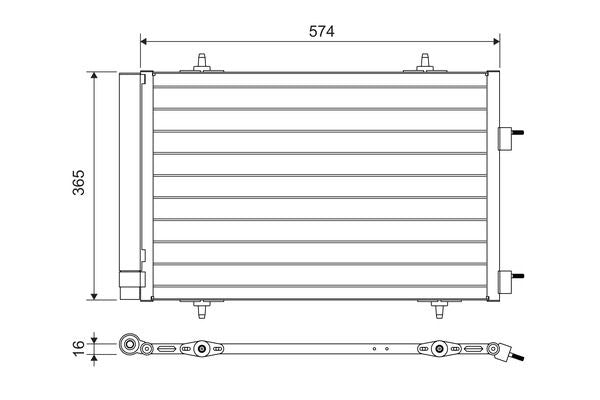 Valeo Air Conditioning Condenser Parallel Flow (Subcooled) Inlet Pad Outlet Pad 814365