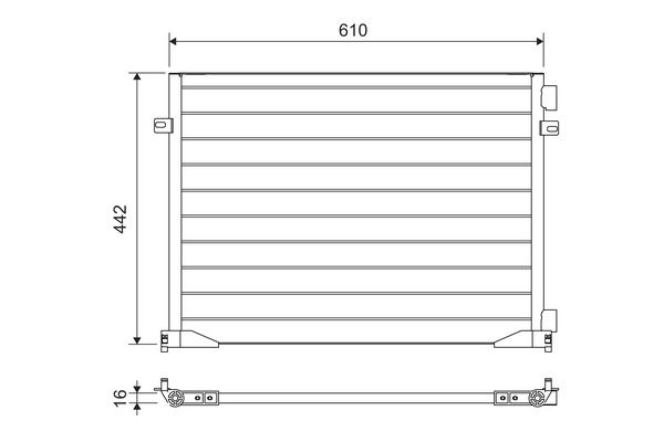 Valeo Air Conditioning Condenser Parallel Flow Inlet Pad Outlet Pad 817644