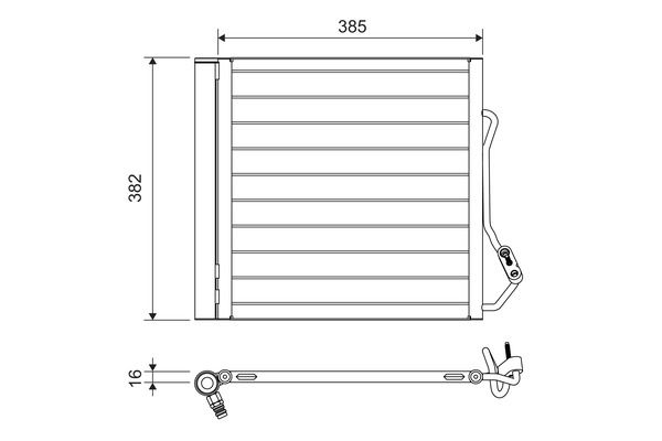 Valeo Air Conditioning Condenser Parallel Flow (Subcooled) Inlet Pad Outlet Pad 822639