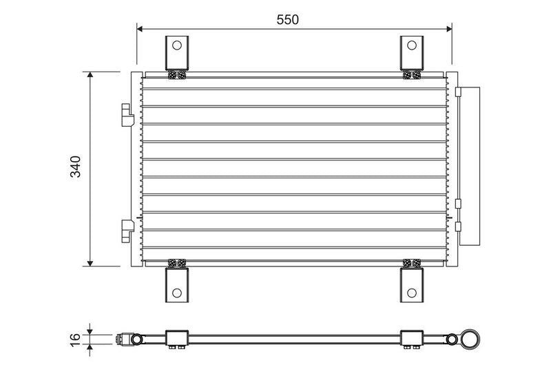Valeo Air Conditioning Condenser Parallel Flow (Subcooled) Inlet Pad Outlet Pad 814081