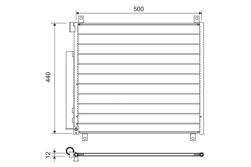 Valeo Air Conditioning Condenser Parallel Flow (Subcooled) Inlet Pad Outlet Pad 822655