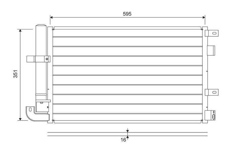 Valeo Air Conditioning Condenser Parallel Flow (Subcooled) Inlet Pad Outlet Pad 822694