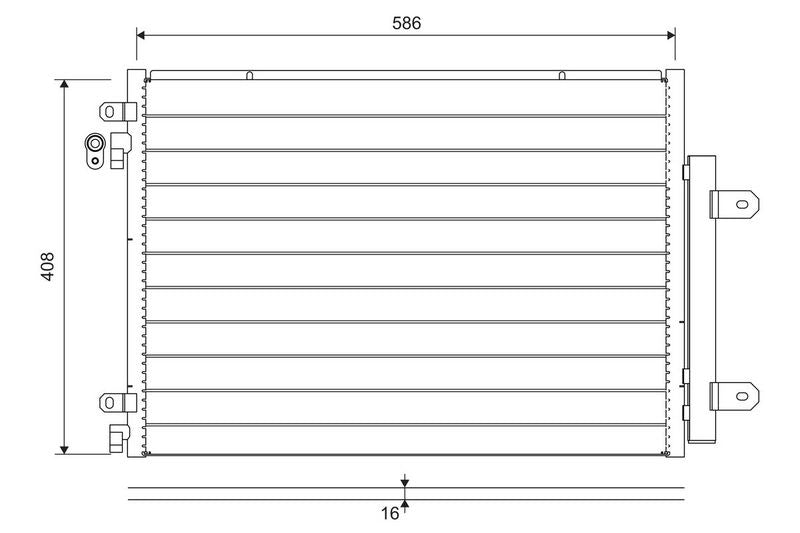 Valeo Air Conditioning Condenser Parallel Flow (Subcooled) Inlet Pad Outlet Pad 822715