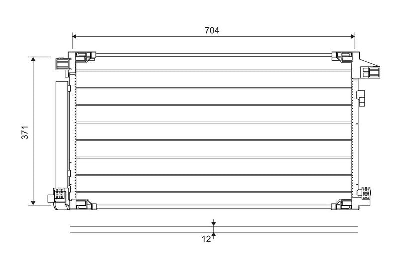 Valeo Air Conditioning Condenser Parallel Flow (Subcooled) Inlet Pad Outlet Pad 822716