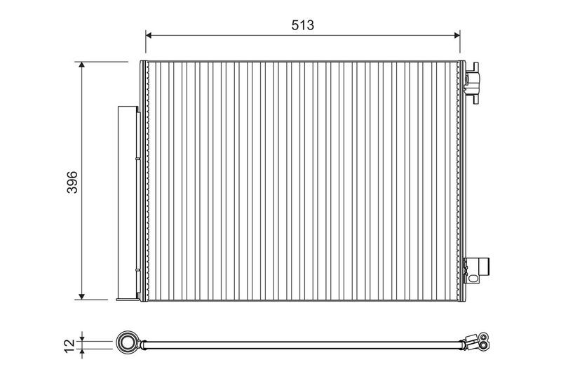 Valeo Air Conditioning Condenser Parallel Flow (Subcooled) Inlet Pad Outlet Pad 814373