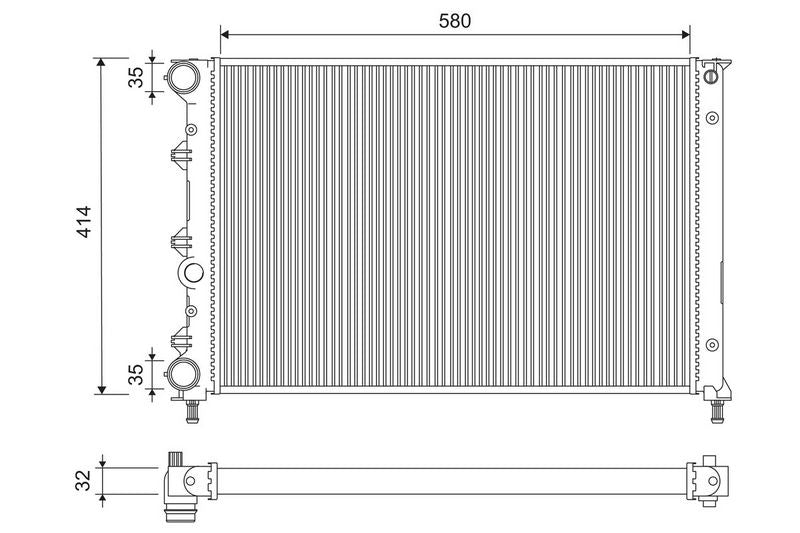 Valeo Radiator Aluminium Core Plastic Tank Oe Quality 732730