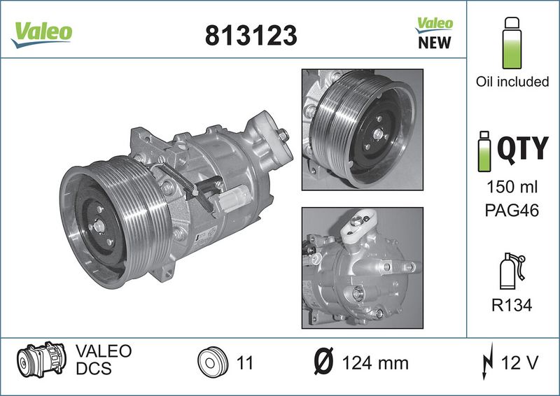 Valeo Air Conditioning Compressor 12V DCS 813123