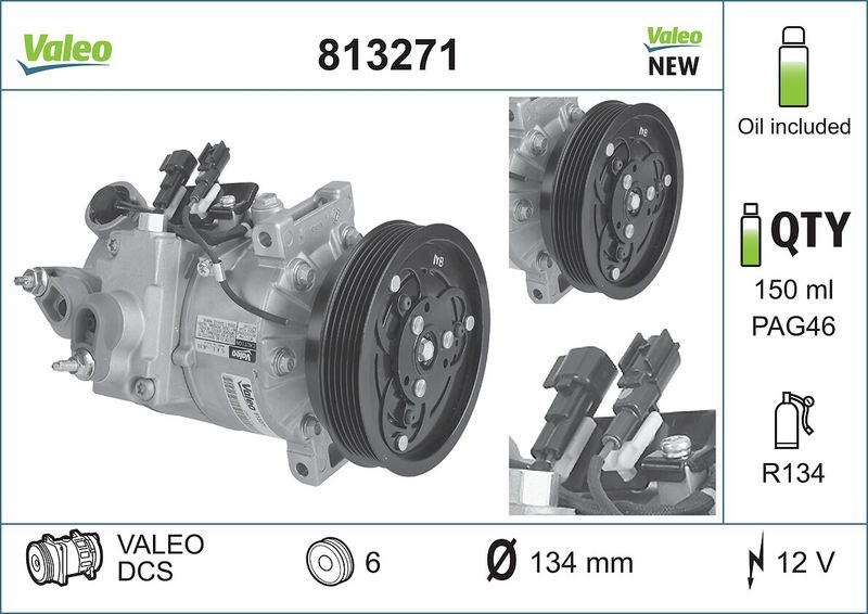Valeo Comp Vol S80 V70 Xc60 Xc70 07-17 813271