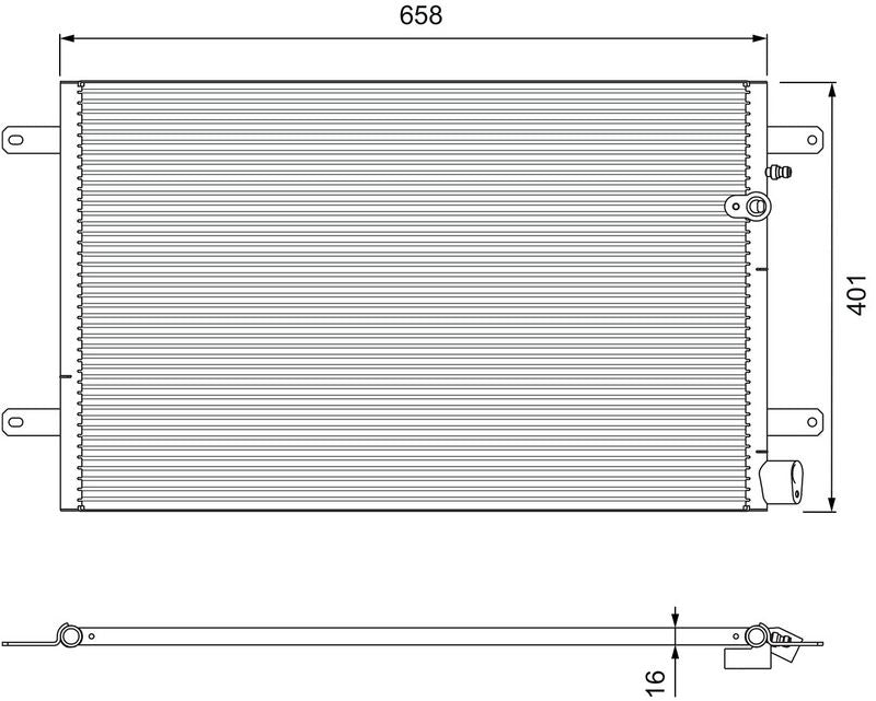 Valeo Air Conditioning Condenser Parallel Flow Inlet Pad Outlet Pad 814004