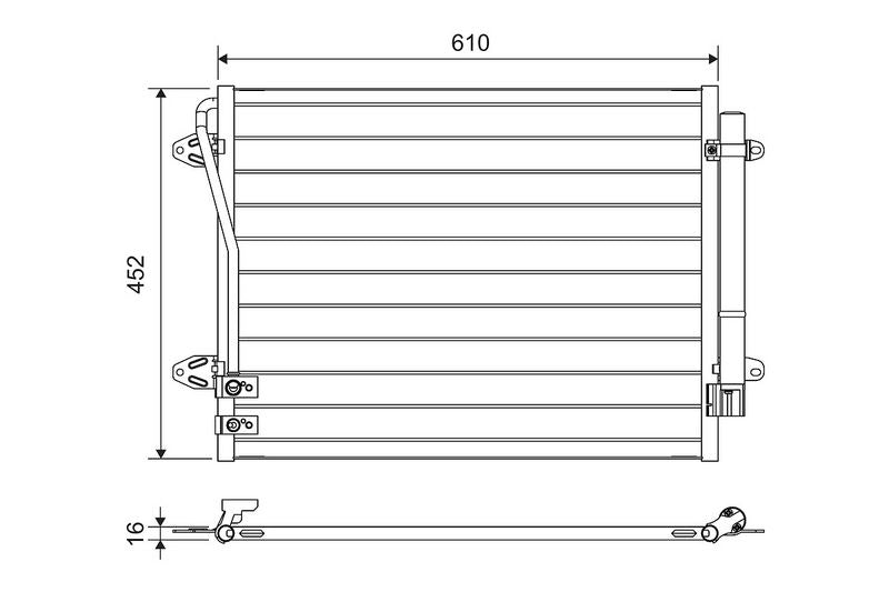 Valeo Air Conditioning Condenser Parallel Flow (Subcooled) Inlet Pad Outlet Pad 814039