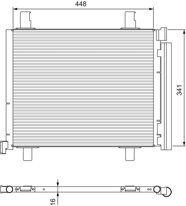 Valeo Air Conditioning Condenser Parallel Flow (Subcooled) Inlet Pad Outlet Pad 814168