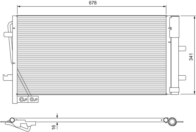 Valeo Air Conditioning Condenser Parallel Flow (Subcooled) Inlet Pad Outlet Pad 814169