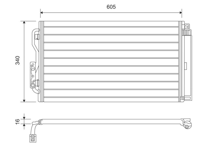 Valeo Air Conditioning Condenser Parallel Flow (Subcooled) Inlet Pad Outlet Pad 814191