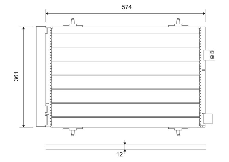 Valeo Air Conditioning Condenser Parallel Flow (Subcooled) Inlet Pad Outlet Pad 814363