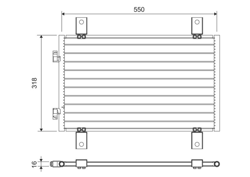 Valeo Air Conditioning Condenser Parallel Flow Inlet Pad Outlet Pad 818018
