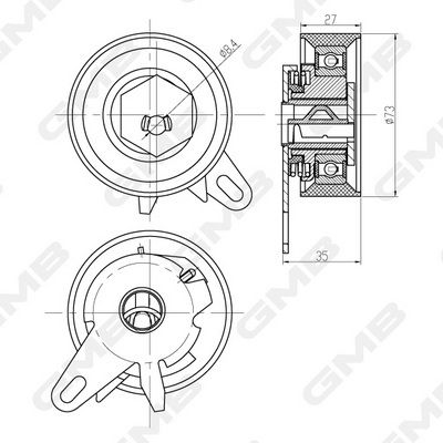 GMB Tensioner Pulley Timing Belt GTB0460