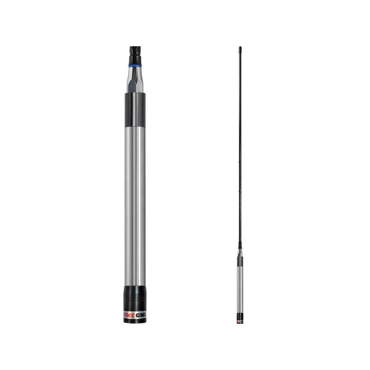 GME UHF CB Spring Base Fibreglass Antenna 6.6dB 640mm w/ Elevated Feed Head Black AE4018K