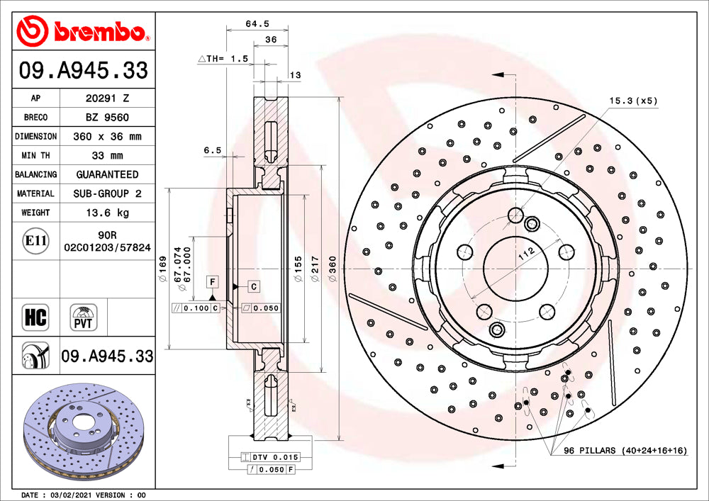 Brembo Brake Disc Single 09.A945.33