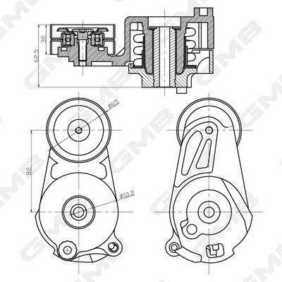 GMB Belt Tensioner V-Ribbed Belt GAT20420