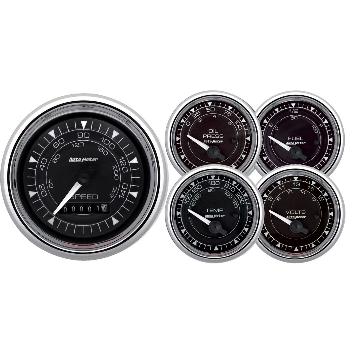 AutoMeter Chrono Chrome 5-Piece Gauge AU9708