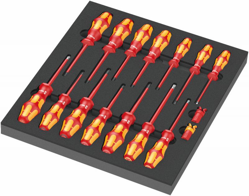 Wera 9711 Foam Insert VDE Screwdriver Set 1 16 PieceWER150102