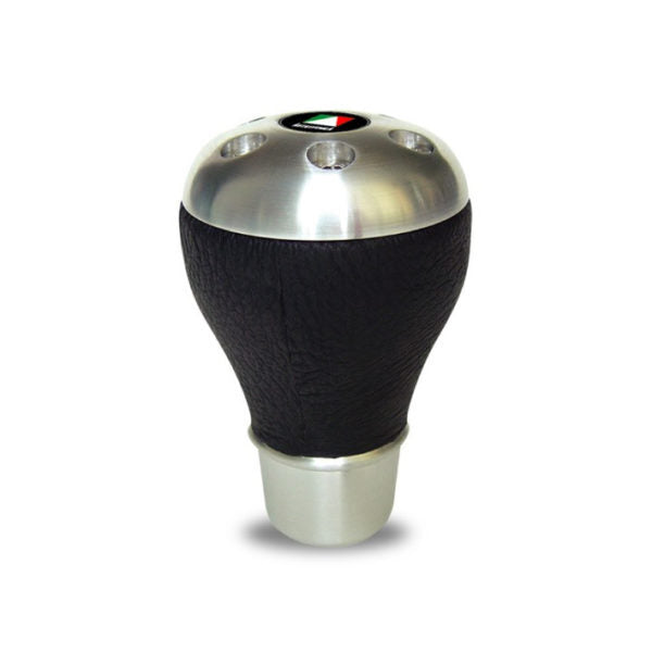 Autotecnica Silver Bottom & Black Leather Gear Shift Knob A102