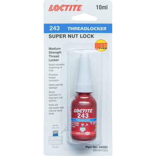 Loctite 243 Threadlocker Medium Strength 10ml 44089