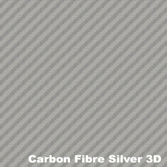 Autotecnica Silver Carbon Fibre 3D Vinyl Car Wrap 213cm x 20cm AT-A26199S