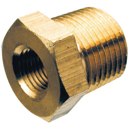 VDO Adaptor Brass Internal Thread 1/8in.-27NPTF - External Thread 1/4in.-18NPTF 20mm Long 320.050