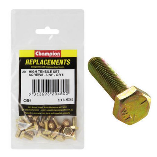 Champion Fasteners Hex Set Screw High Tensile 1/4in x 1/2in UNF Grade 5 C365-1