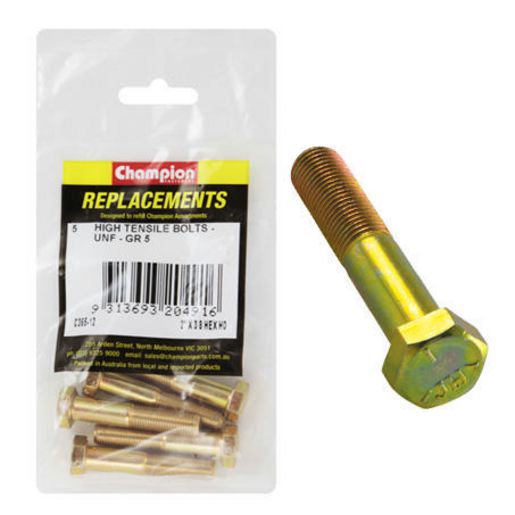 Champion Fasteners Hex Bolt High Tensile 3/8in x 2in UNF Grade 5 C365-12