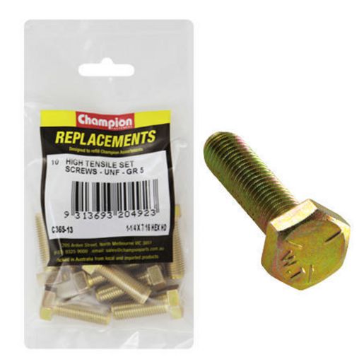 Champion Fasteners Hex Set Screw High Tensile 7/16in x 1 1/4in UNF Grade 5 C365-13