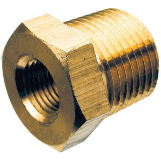 VDO Adaptor Brass Internal Thread 1/8in.-27NPTF External Thread M16x1.5 20mm Long 320.055