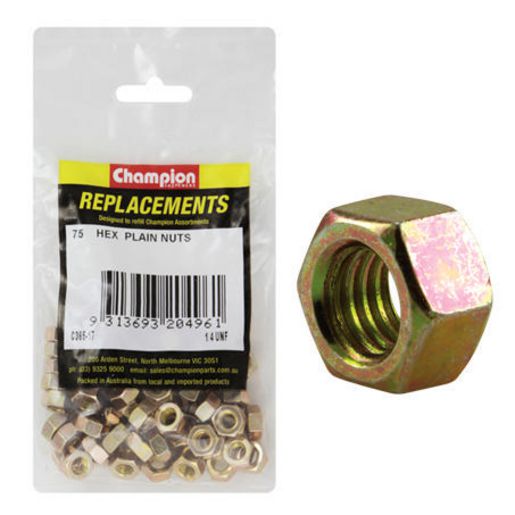 Champion Fasteners Hex Plain Nut 1/4in UNF Class 5 C365-17