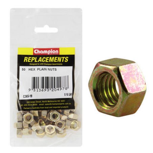 Champion Fasteners Hex Plain Nut 5/16in UNF Class 5 C365-18