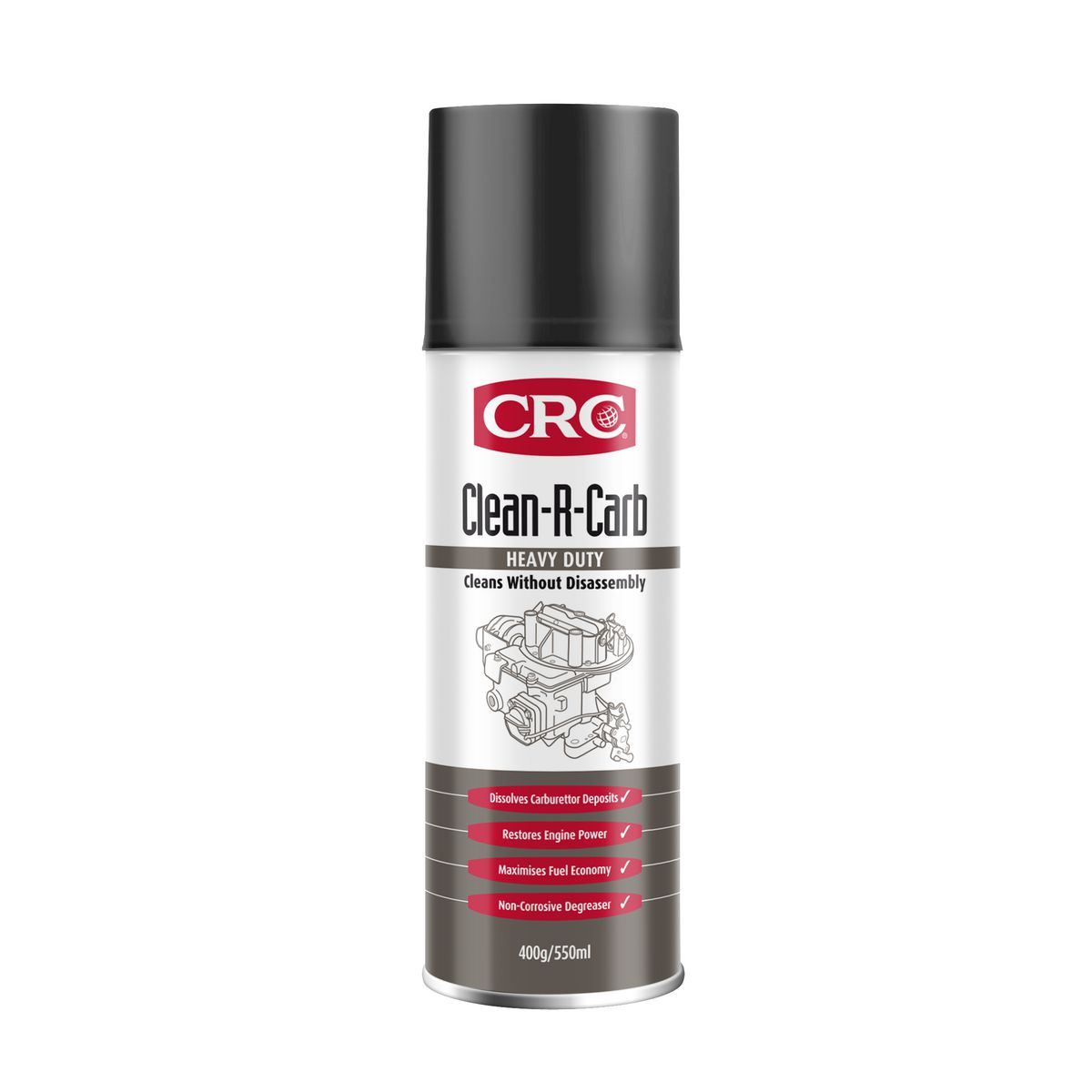 CRC Clean-R Carb Heavy Duty Parts & Throttle Body Cleaner Aerosol Spray 400g