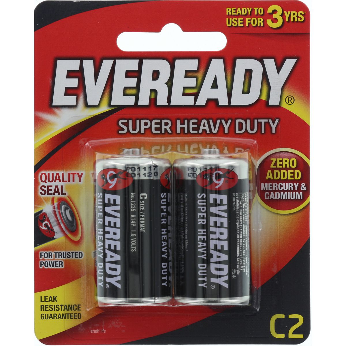 Eveready C Size Battery Super Heavy Duty 2Pk 1235BP2
