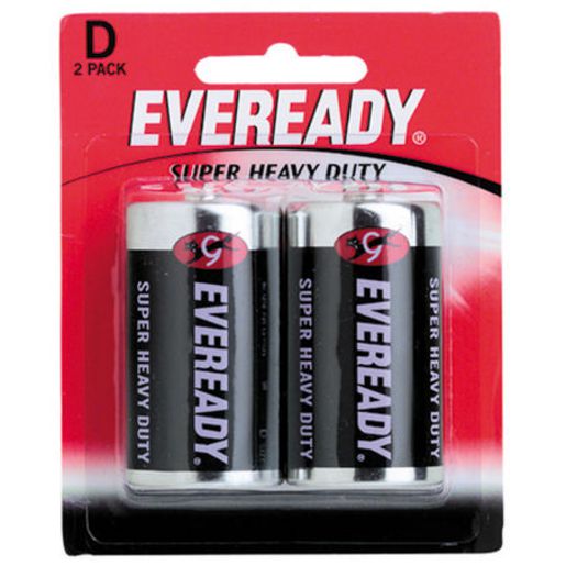 Eveready D Size Battery Super Heavy Duty 2Pk 1250BP2