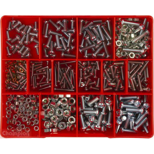 Champion Screw Panhead X'Recess Phillips Assortment Pack Metric 16 Sizes 520Pk CA21
