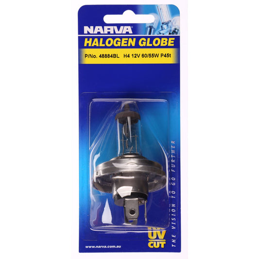 Narva Halogen Headlight Globe H4 P45T R2 12V 60/55W Blister 48884BL