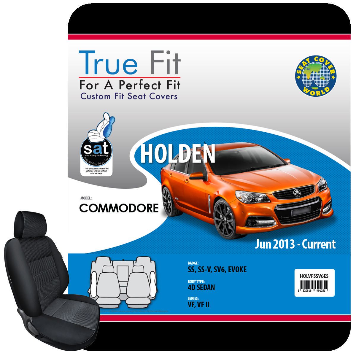 True Fit Tailored Fit Front & Rear Car Seat Covers Polyester, Black - Set HOLVFSSV6ES