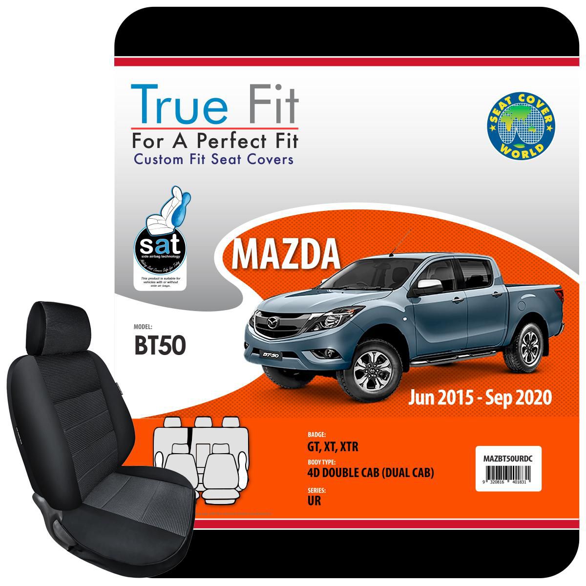 True Fit Tailored Fit Front & Rear Car Seat Covers Polyester, Grey - Set MAZBT50URDC