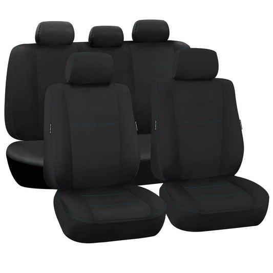 True Fit Tailored Fit Front & Rear Car Seat Covers Neoprene, Black - Set NFORRANP703DC