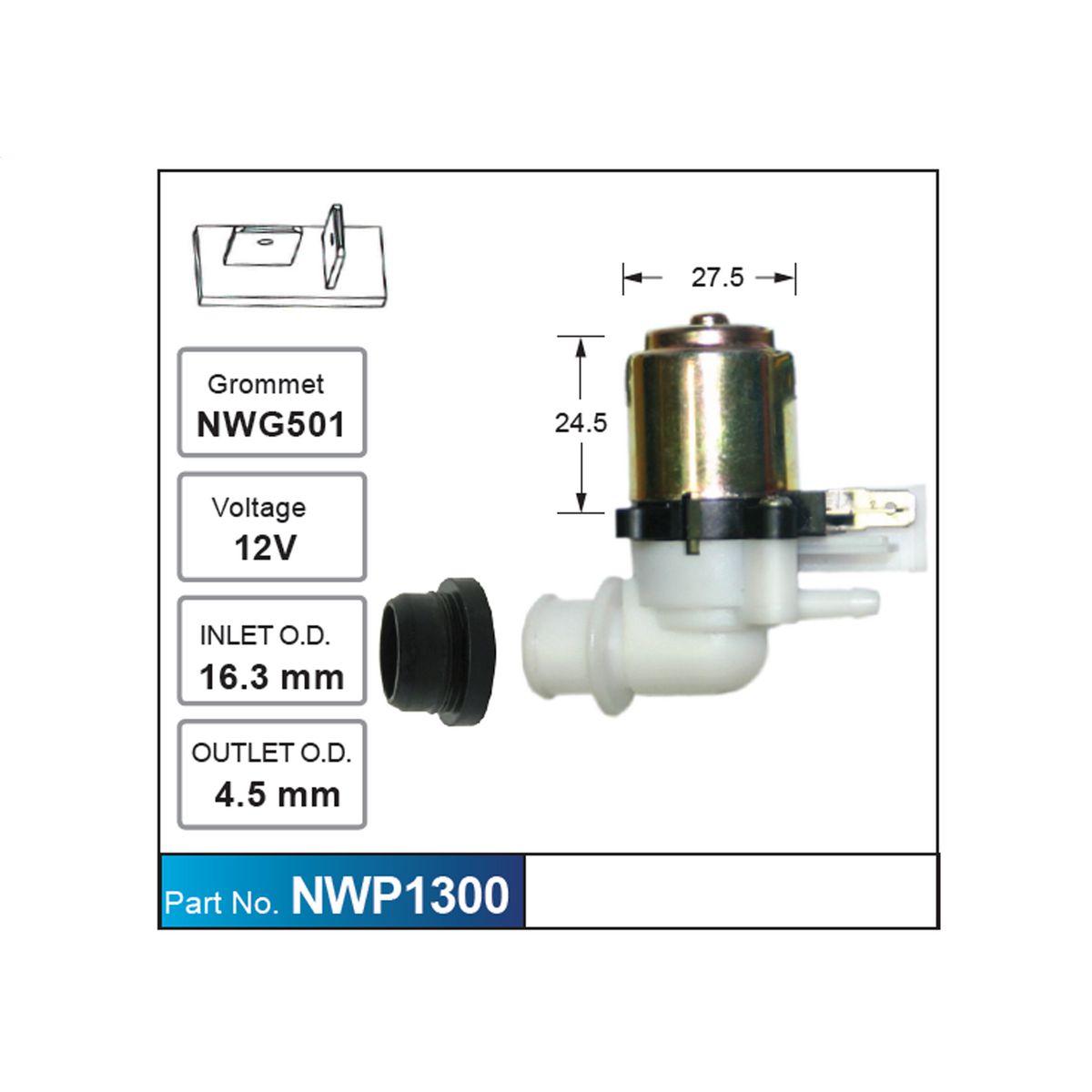 Nice Products Windscreen Washer Pump NWP1300
